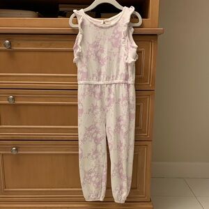 Kids Ruffled Lilac and White Jumpsuit